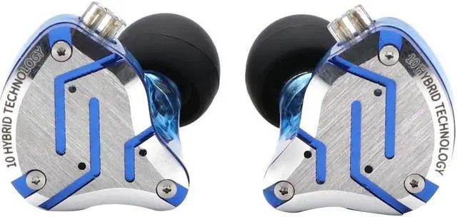 Alt view image 3 of 6 - Linsoul KZ ZS10 Pro, 4BA+1DD 5 Driver in Ear Monitor, HiFi Wired Earbuds, Gaming Earbuds, Hybrid IEM Earphones with Stainless Steel Faceplate, Detachable Cable for Musician(with Mic, Glare Blue)