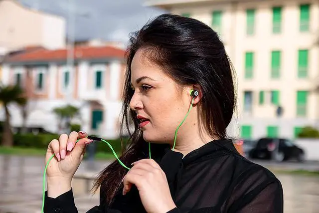 Alt view image 2 of 7 - Ultra Wired Earbuds in-Ear Headphones 5 Years Warranty Earphones with Microphone Noise Isolating Ear Buds Memory Foam for iPhone  School Students Kids Women Small Ears - Green