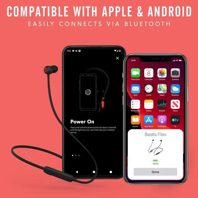 Alt view image 3 of 7 - Flex Wireless Earbuds -  W1 Headphone Chip Magnetic Earphones Class 1 Bluetooth 12 Hours of Listening Time Built-in Microphone - Black