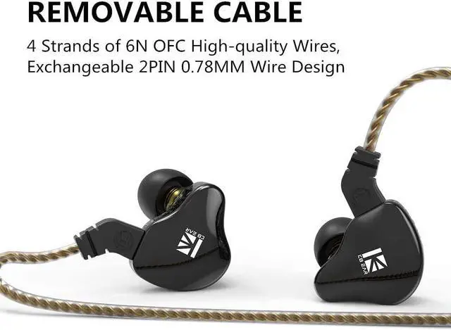 Alt view image 7 of 7 - KBEAR KS2 iem, in Ear Monitor Headphones Hybrid 1BA 1DD Wired Earbuds Stereo Bass HiFi IEM Earphone Noise Cancelling High Resolution with Detachable Cable for Running Gaming Sport (with mic, Black)