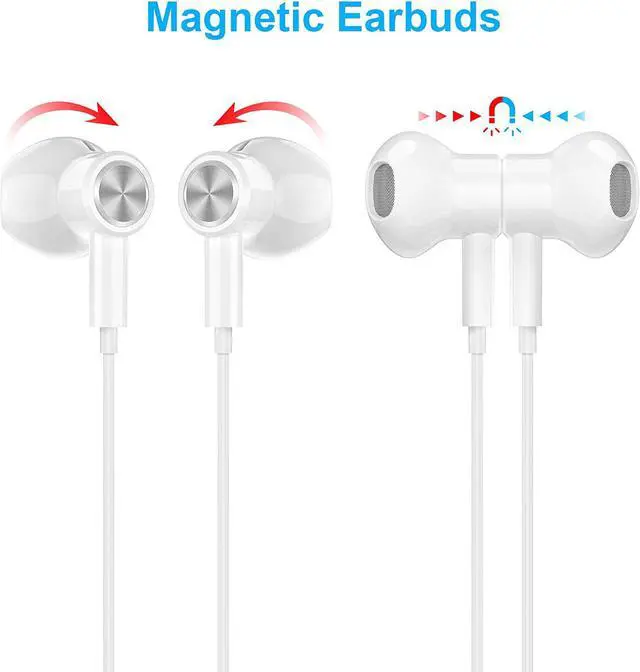 Alt view image 4 of 7 - USB C Headphones for Galaxy S20 FE Noise Cancelling Type C Earphones Magnetic Wired Earbud in Ear Headphones with Mic Stereo Earbuds Compatible with Samsung S20 S21 S22 Plus Pixel 6 OnePlus