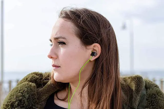 Alt view image 4 of 7 - Ultra Wired Earbuds in-Ear Headphones 5 Years Warranty Earphones with Microphone Noise Isolating Ear Buds Memory Foam for iPhone  School Students Kids Women Small Ears - Green