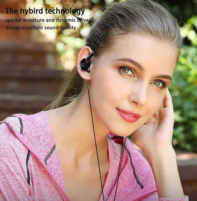 Alt view image 6 of 7 - in Ear Monitor Headphones, HiFi Stereo IEM Earphones, Dynamic Dual Driver Wired Earbuds with Detachable Cable, Noise Canceling Headset for Singers Musicians Drummers Audiophile (Black)