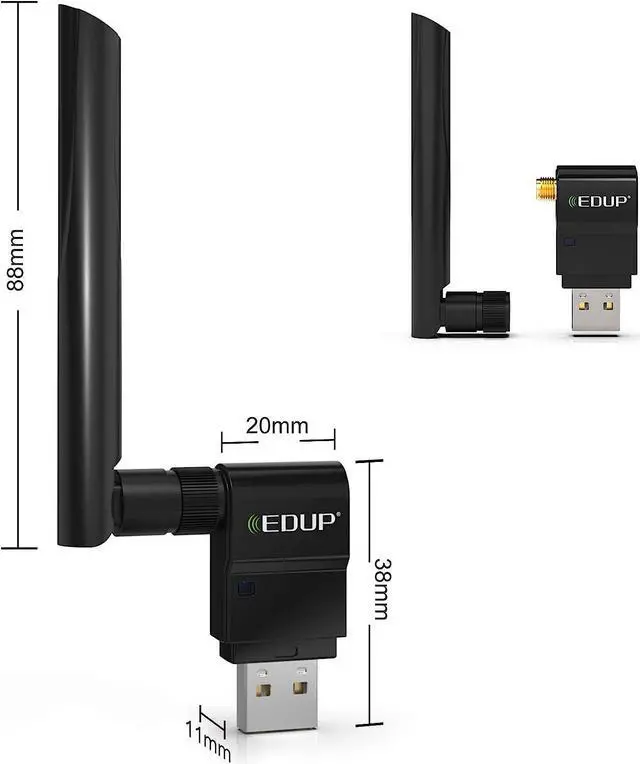 Alt view image 6 of 7 - EDUP USB WiFi Adapter Dual Band Wireless Network Adapter 802.11 AC 2.4G/5G USB Wi-Fi Dongle with Extender Antenna Compatible with Windows XP / Vista /7 /8.1 /10, Mac OS X 10.7-10.15