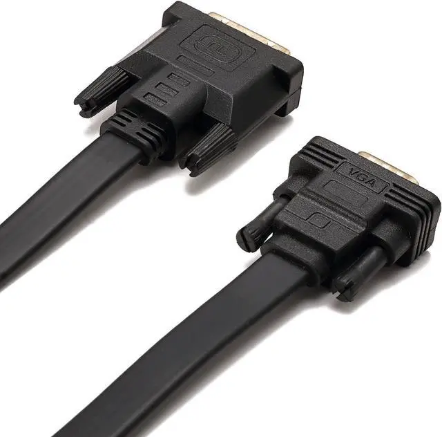 Alt view image 7 of 7 - CableDeconn Active DVI-D Dual Link 24+1 Male to VGA Male Video with Flat Cable Adapter Converter 2M