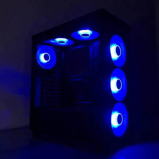 Alt view image 6 of 7 - APEVIA CO312L-BL Cosmos 120mm Blue LED Ultra Silent Case Fan w/ 16 LEDs & Anti-Vibration Rubber Pads (3 Pk)