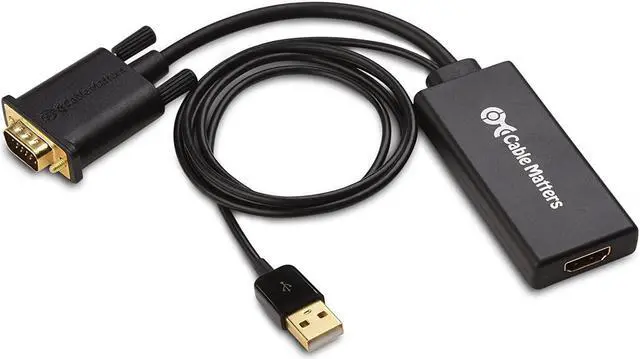 Alt view image 2 of 6 - VGA to HDMI Adapter for Monitor and TV (VGA to HDMI Converter) with Audio Support