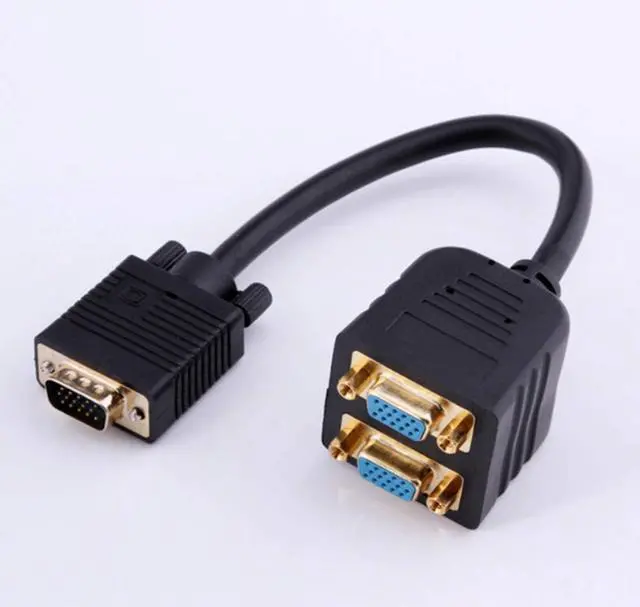 Alt view image 2 of 2 - BEST CABLE VGA Splitter Cable Y-Shaped VGA Splitter with 1 Male Connector and 2 Female Sockets VGA Adapter VGA Splitter Cord 1 in 2 Out SVGA Y Splitter Dual Monitor Cable 1080P