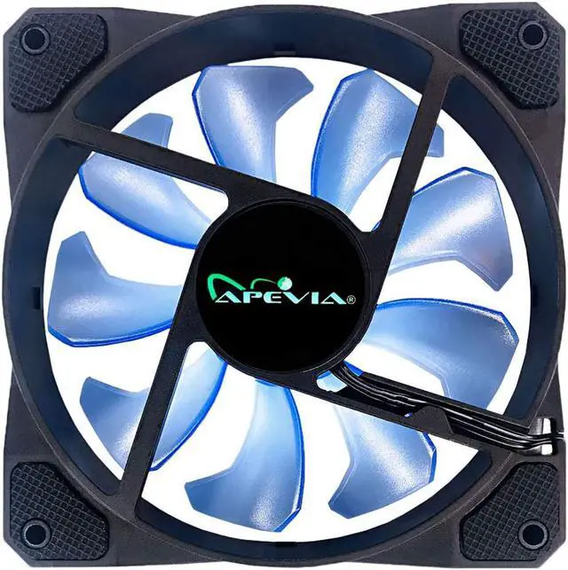 Alt view image 4 of 7 - APEVIA CO312L-BL Cosmos 120mm Blue LED Ultra Silent Case Fan w/ 16 LEDs & Anti-Vibration Rubber Pads (3 Pk)