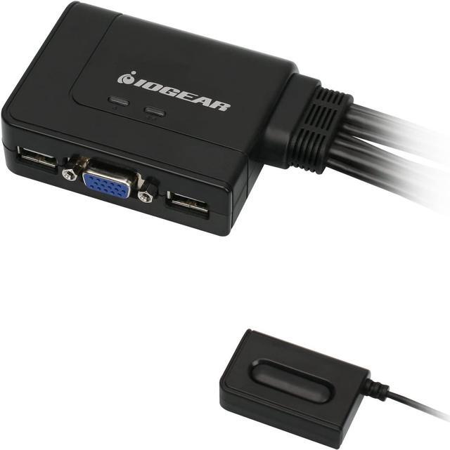 Alt view image 3 of 4 - 2-Port USB VGA Cabled KVM Switch - 2048 x 1536 - Remote Button Switch - Plug n Play - PC, MAC, SUN - GCS22U