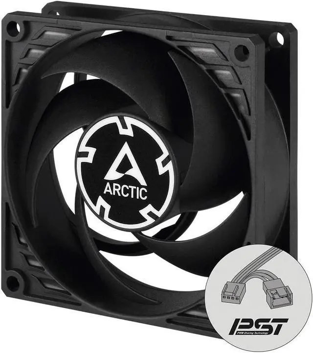 Main image of ARCTIC P8 PWM PST - 80 mm Case Fan with PWM Sharing Technology (PST), Pressure-optimised, Quiet Motor, Computer, Fan Speed: 200-3000 RPM - Black