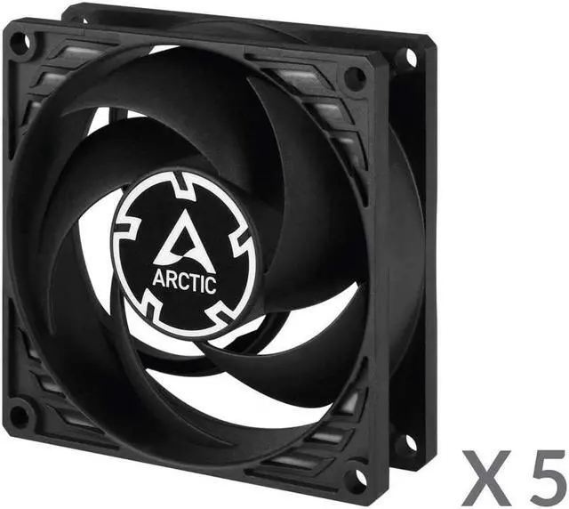 Alt view image 3 of 7 - ARCTIC P8 PWM PST (5 Pack) - 80 mm Case Fan, PWM Sharing Technology (PST), Pressure-Optimised, Quiet Motor, Computer, Fan Speed: 200-3000 RPM - Black