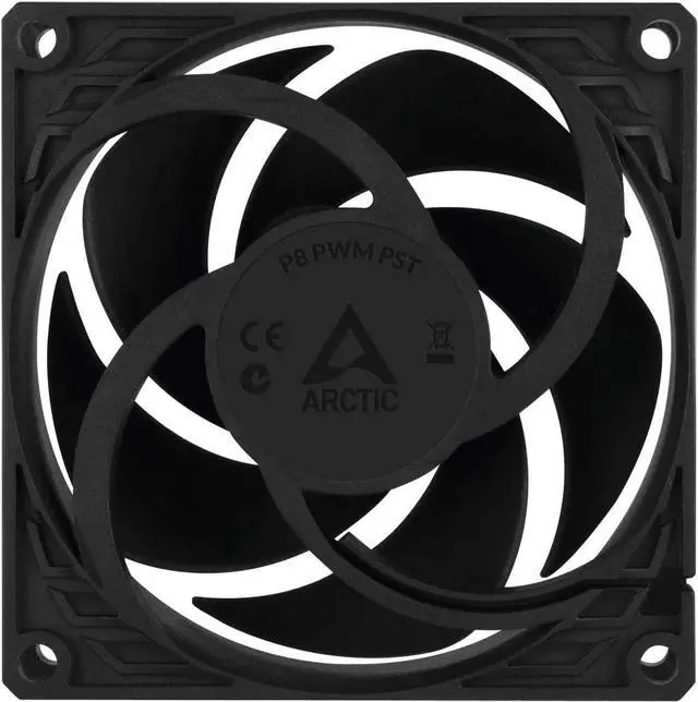 Alt view image 6 of 7 - ARCTIC P8 PWM PST - 80 mm Case Fan with PWM Sharing Technology (PST), Pressure-optimised, Quiet Motor, Computer, Fan Speed: 200-3000 RPM - Black