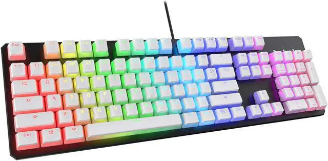 Alt view image 3 of 7 - Tecware Pudding PBT Keycaps Set | Clear and White Jelly-Style | Double Shot PBT for Phantom & Phantom+ Keyboards | OEM Profile 112 Keys with Puller | US ANSI Layout | Compatible with MX-Style Switches