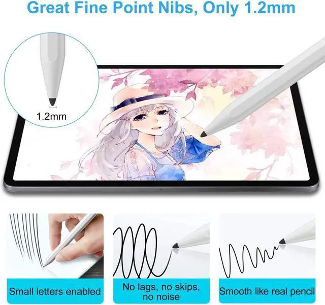 Alt view image 5 of 6 - Stylus Pen for iPad (2025-2018) with Fast Charge Palm Rejection Active Pencil for iPad10/9/8/7/6th 11th A16 Pro 11/13 M4 Air 11/13 M2/M3 Pro12.9 Air 5/4/3rd Mini 7/6/5