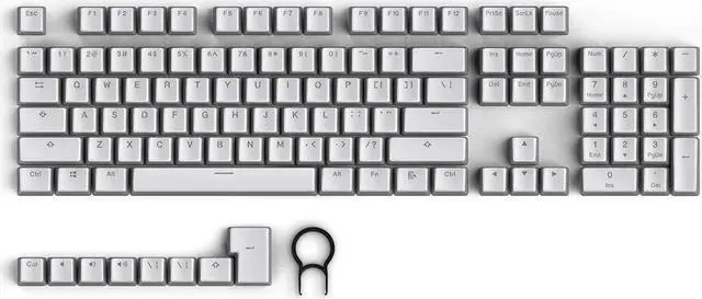 Alt view image 2 of 7 - Tecware Pudding PBT Keycaps Set | Clear and White Jelly-Style | Double Shot PBT for Phantom & Phantom+ Keyboards | OEM Profile 112 Keys with Puller | US ANSI Layout | Compatible with MX-Style Switches