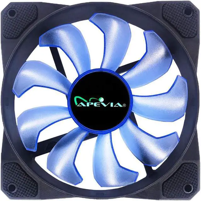 Alt view image 3 of 7 - APEVIA CO312L-BL Cosmos 120mm Blue LED Ultra Silent Case Fan w/ 16 LEDs & Anti-Vibration Rubber Pads (3 Pk)