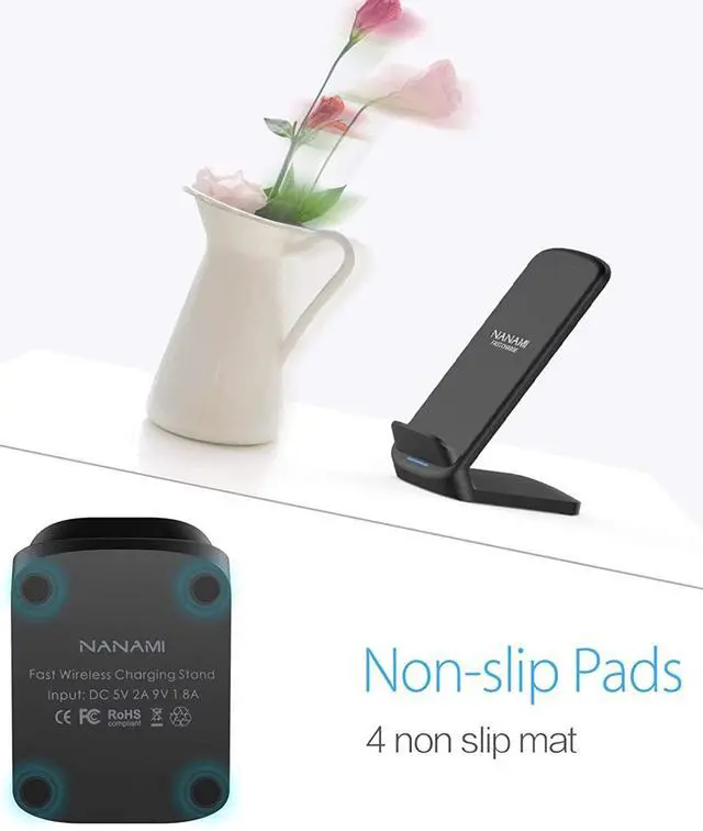 Alt view image 7 of 7 - Upgraded Fast Wireless Charger Qi-Certified Wireless Charging Stand Compatible with  Galaxy S24/S23/S22/S21/S20 & Qi Phone Charger for iPhone 16/16 Plus/16 Pro/16 Pro Max/15/14/13/12