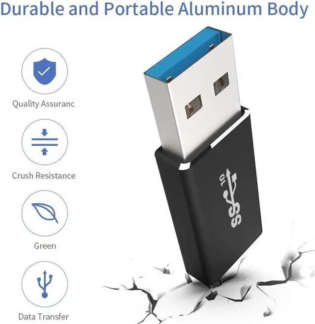 Alt view image 2 of 7 - USB C to USB Adapter [2 Pack] Warmstor Type C Female to USB A Male Converter Support Double Sided 10Gbps Sync & 20V/3A Charge for iPhone 11 12 Pro Max MiniiPadSamsung GalaxyGoogle Pixel 5 4 3 XL