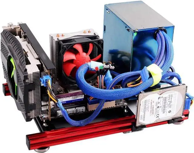 Alt view image 5 of 7 - DIY Mini M-ATX Case, Open Frame Computer Case PC Test Bench PC Case Stand Aluminum Alloy Frame M-ATX Motherboard PC Computer Case