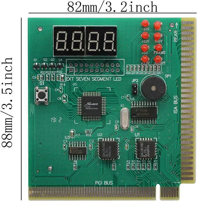 Alt view image 6 of 6 - PC Diagnostic 4-Digit CardModule Board Test & Measuring Module PC Computer Mother Board Debug Post Card Analyzer PCI Motherboard Tester Diagnostics Display for Desktop PC