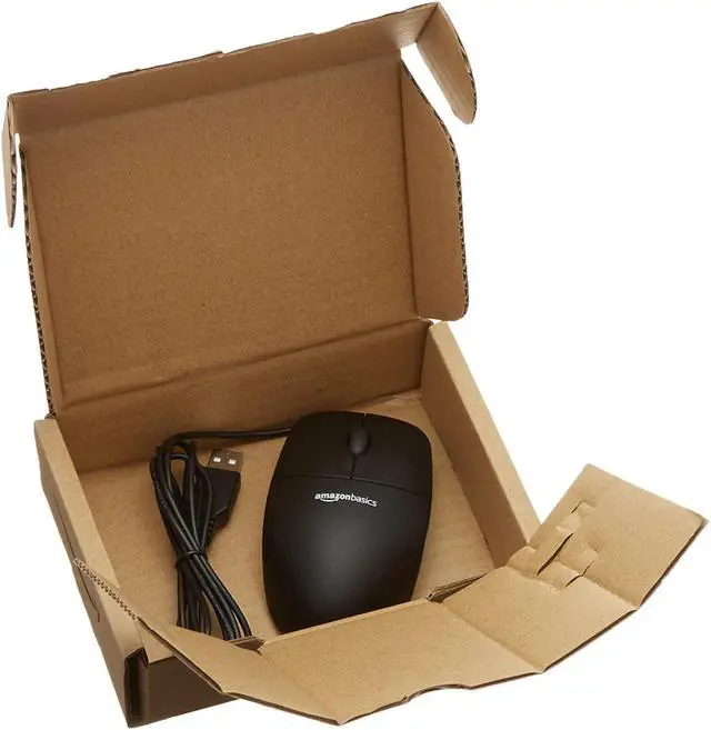 Alt view image 4 of 5 - Amazon Basics 3-Button USB Wired Computer Mouse (Black) 1-Pack
