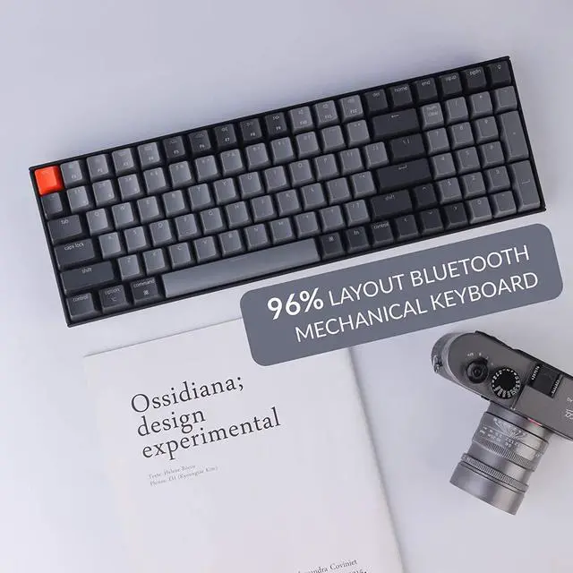 Alt view image 2 of 7 - Keychron K4V2 Wireless and Wired Mechanical Keyboard with RGB Backlit Gateron Brown Switches for Mac and Windows PC - 96% Layout (100 Keys) Plastic Frame, Black(K4-B3)