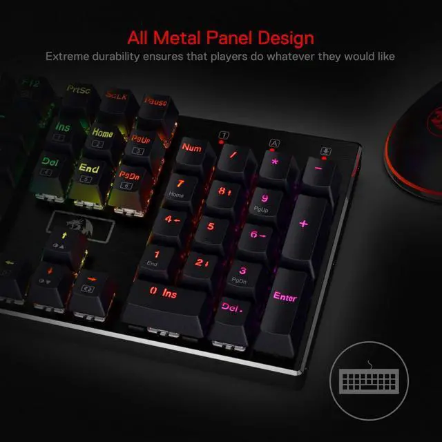 Alt view image 3 of 7 - K556 RGB LED Backlit Wired Mechanical Gaming Keyboard, 104 Keys Hot-Swap Mechanical Keyboard w/Aluminum Base, Upgraded Socket and Noise Absorbing Foams, Soft Tactile Brown Switch