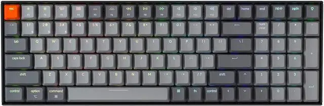 Main image of Keychron K4V2 Wireless and Wired Mechanical Keyboard with RGB Backlit Gateron Brown Switches for Mac and Windows PC - 96% Layout (100 Keys) Plastic Frame, Black(K4-B3)