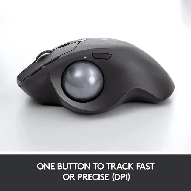 Alt view image 4 of 7 - MX Ergo Wireless Trackball Mouse ? Adjustable Ergonomic Design Control and Move Text/Images/Files Between 2 Windows and Apple Mac Computers (Bluetooth or USB) Rechargeable Graphite black