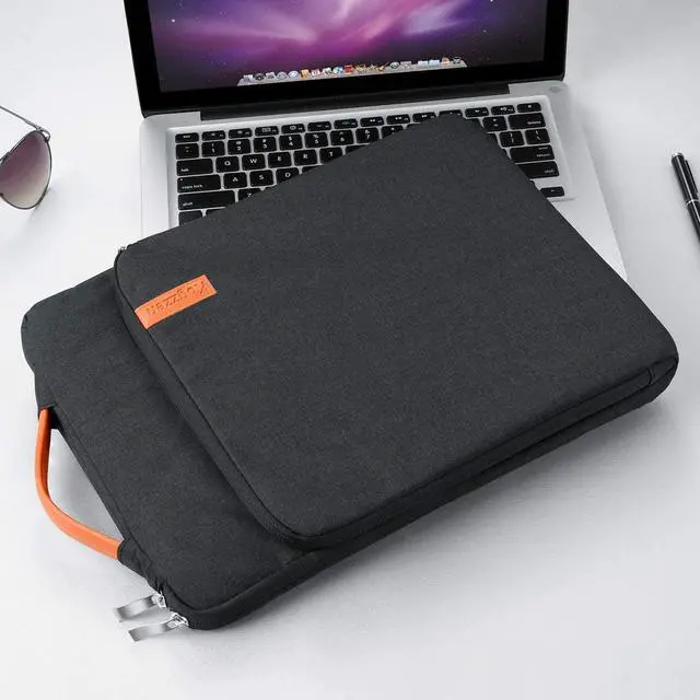 Alt view image 7 of 7 - 16 15.6 15.4 15 Inch Laptop Sleeve Waterproof Shockproof Case Notebook Bag Compatible with MacBook Pro 16/15/ Surface Laptop 15/ Surface Book 2 15, Dell HP Lenovo Acer Asus Samsung - Black