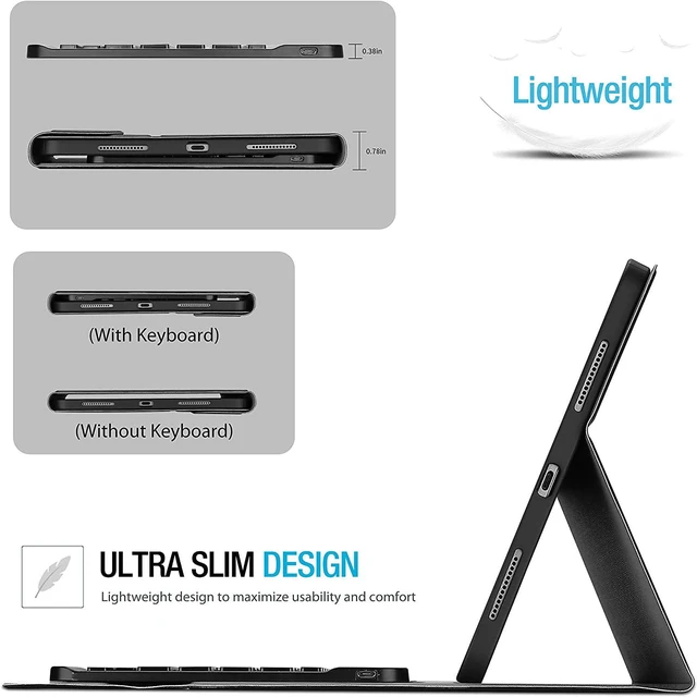 Alt view image 6 of 7 - ProCase Keyboard Case for iPad Air 11" (M4/M3/M2) & Air 5/4 10.9", Black