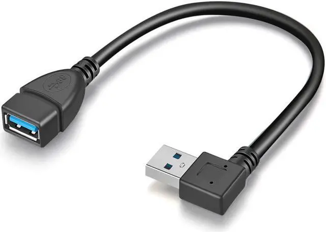 Main image of Vszerda 2 Pack SuperSpeed USB 3.0 Angle Male to Female Extension Cable Convertor Adapter Extender Cord Left and Right Angle one Each - 6 inch 2 Pack