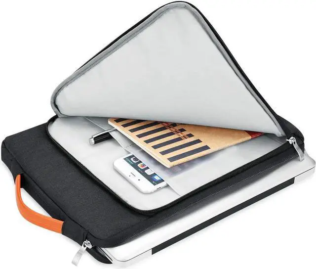 Alt view image 2 of 7 - 16 15.6 15.4 15 Inch Laptop Sleeve Waterproof Shockproof Case Notebook Bag Compatible with MacBook Pro 16/15/ Surface Laptop 15/ Surface Book 2 15, Dell HP Lenovo Acer Asus Samsung - Black