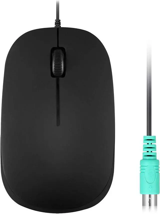 Main image of Perixx Perimice-201 Wired PS2 Optical 3 Button Mouse with 800 DPI and Illuminated Wheel, Black