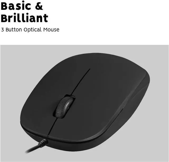 Alt view image 2 of 7 - Perixx Perimice-201 Wired PS2 Optical 3 Button Mouse with 800 DPI and Illuminated Wheel, Black