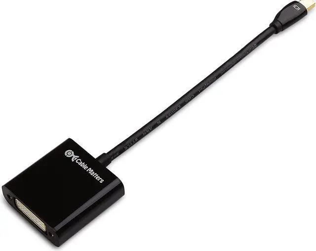 Alt view image 2 of 6 - Mini DisplayPort to DVI Adapter (Mini DP to DVI) in Black - Thunderbolt and Thunderbolt 2 Port Compatible