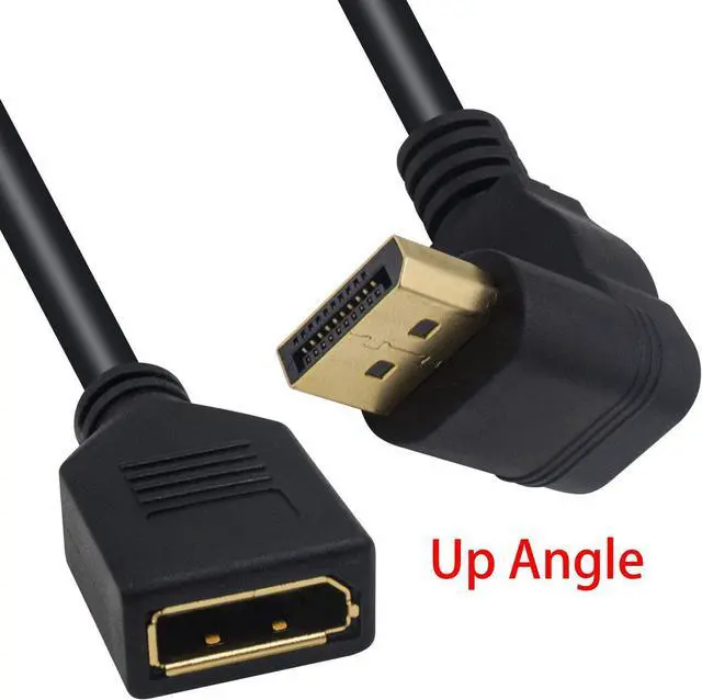 Alt view image 2 of 6 - Poyiccot Displayport Extension Cable 90 Degree Displayport Extender Up Angle Displayport Male to Female DP to DP Extension Adapter Cable Gold Plated 30 CM/12inch