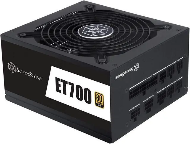 Main image of Silverstone Technology ET700-MG 700 Watt Fully Modular Plus Gold ATX Power Supply with Flat Black Flex Cables and Improved Capacitors (SST-ET700-MG)