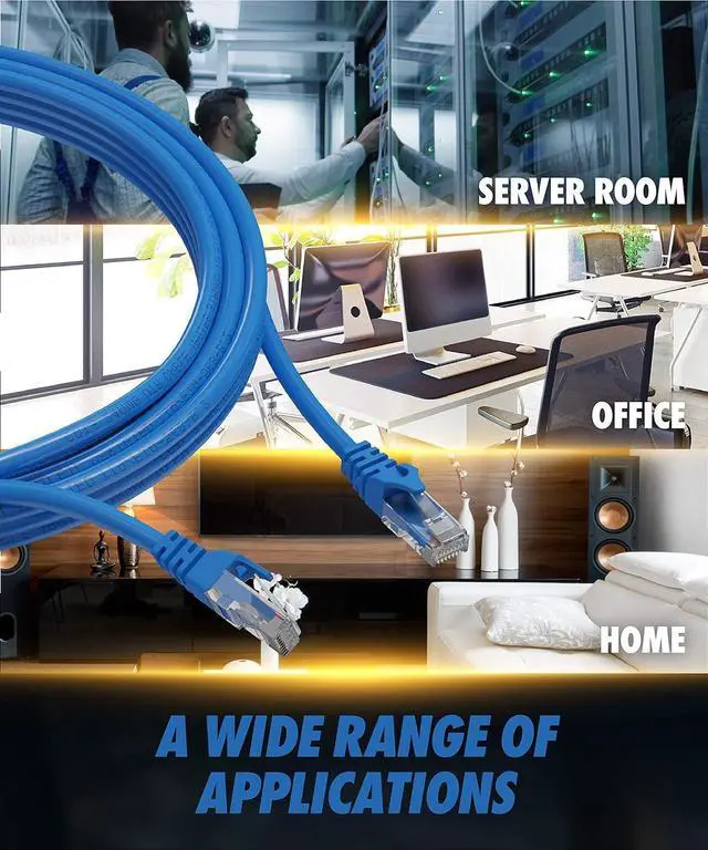 Alt view image 7 of 7 - Ultra Clarity Cables Cat6 Ethernet Cable, 30 ft - RJ45, LAN, UTP CAT 6, Network Cord, Patch, Internet Cable - 30 Feet - Blue
