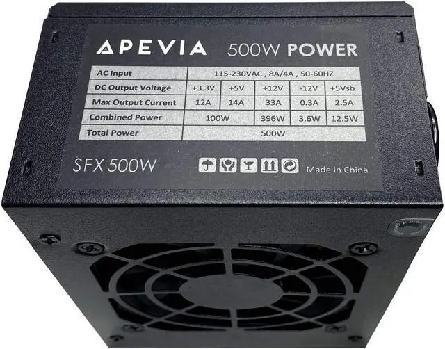 Alt view image 4 of 6 - APEVIA SFX-AP500W Mini ITX Solution/Micro ATX/SFX 500W Power Supply
