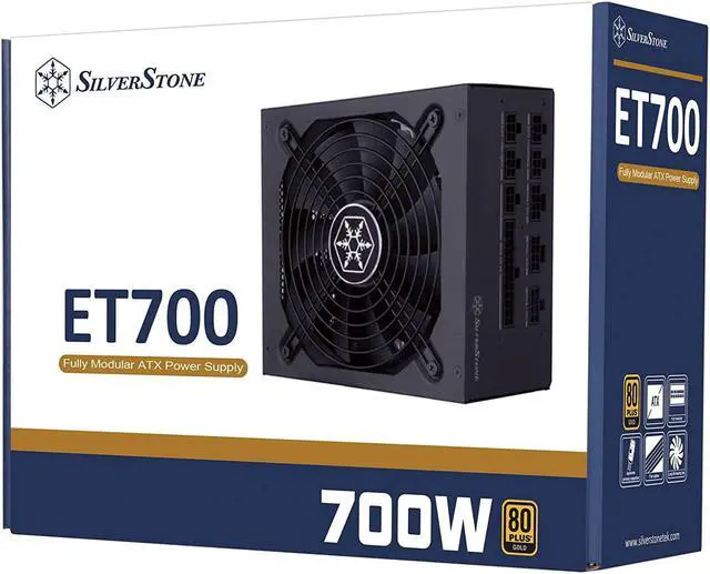 Alt view image 7 of 7 - Silverstone Technology ET700-MG 700 Watt Fully Modular Plus Gold ATX Power Supply with Flat Black Flex Cables and Improved Capacitors (SST-ET700-MG)