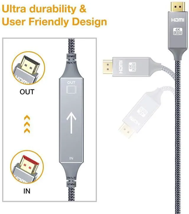 Alt view image 6 of 7 - 4K HDMI Cable Capshi HDMI Cord (35 feet HDMI to HDMI Top Series) Supports 4K@60HZ 1080p FullHD UHD Ultra HD 3D High Speed HDMI to HDMI Compatible UHD TV Blu-ray PS4/3 Monitor