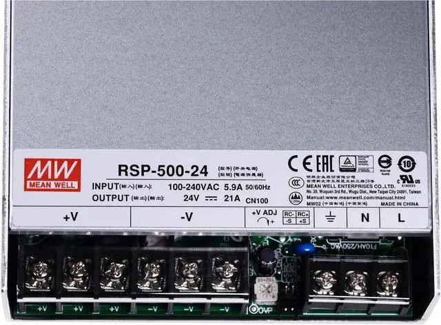 Alt view image 2 of 5 - RSP-500-24 DC Power Supply 500W/24V/21A PFC for 3D Printer, LED Strip Light, Industrial Control System NES/SE/S