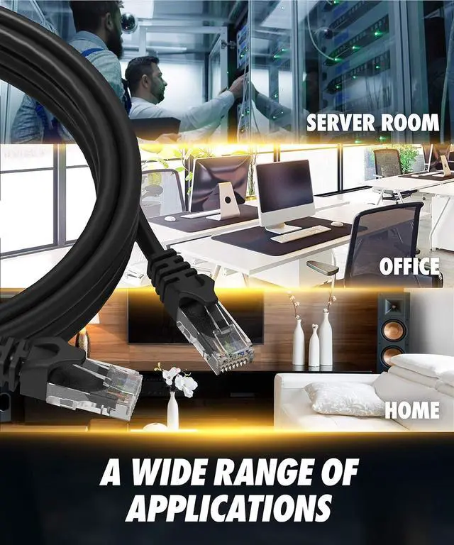 Alt view image 7 of 7 - Cat6 Ethernet Cable, 8 Feet (6 Pack) LAN, utp Cat 6, RJ45, Network Cord, Patch, Internet Cable - 8 ft
