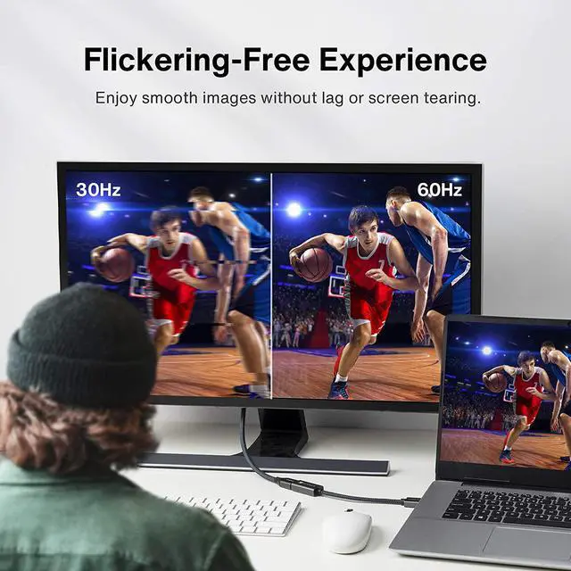 Alt view image 5 of 6 - Active DisplayPort to HDMI Adapter 4K@60Hz Uni-Directional DP 1.2 to HDMI 2.0 Male to Female Active DP to HDMI Adapter 4K 60Hz Compatible for Desktop Tablets AMD NVIDIA Monitor Projector