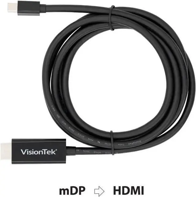 Alt view image 3 of 3 - VisionTek Mini DisplayPort to HDMI 2.0 (M/M) Active Cable - 6 feet, Supports 4K @60Hz (901215)