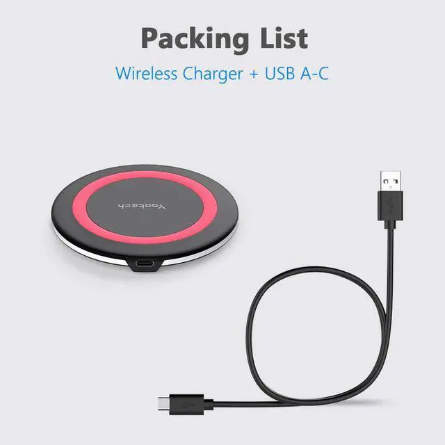 Alt view image 6 of 6 - Yootech Wireless Charger,10W Max Fast Wireless Charging Pad Compatible with iPhone 15/15 Plus/15 Pro Max/14/13/SE 2022/12/11/X/8,Samsung Galaxy S22/S21/S20,for AirPods Pro 2(No AC Adapter)