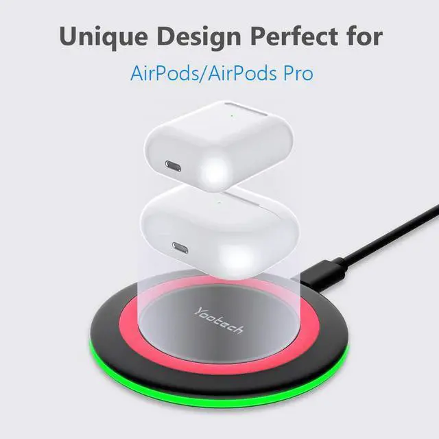 Alt view image 3 of 6 - Yootech Wireless Charger,10W Max Fast Wireless Charging Pad Compatible with iPhone 15/15 Plus/15 Pro Max/14/13/SE 2022/12/11/X/8,Samsung Galaxy S22/S21/S20,for AirPods Pro 2(No AC Adapter)