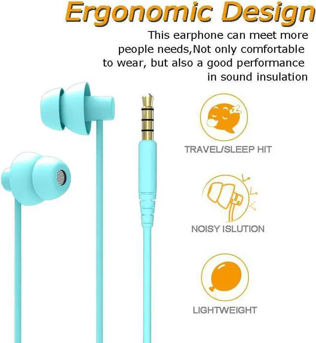 Alt view image 4 of 5 - MAXROCK Sleep Earplugs - Noise Isolating Ear Plugs Sleep Earbuds Headphones with Unique Total Soft Silicone Perfect for Insomnia Side Sleeper Snoring Air Travel Meditation & Relaxation (acid blue)